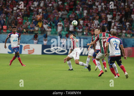 Salvador, Brazil. 26th May, 2019. During the match between Bahia and Fluminense, the match validated by the 6th round of the Brazilian Serie A Championship, this Sunday (26), at the Fonte Nova Arena in Salvador, Bahia. Credit: Tiago Caldas/FotoArena/Alamy Live News Stock Photo