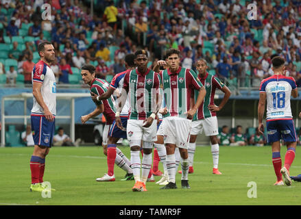 Salvador, Brazil. 26th May, 2019. During the match between Bahia and Fluminense, the match validated by the 6th round of the Brazilian Serie A Championship, this Sunday (26), at the Fonte Nova Arena in Salvador, Bahia. Credit: Tiago Caldas/FotoArena/Alamy Live News Stock Photo