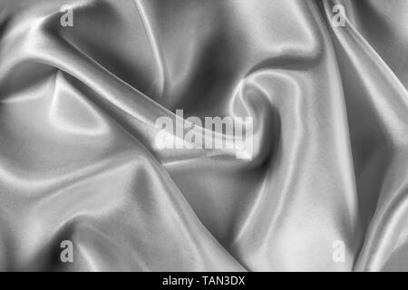 Silk textile folds, black and white Stock Photo