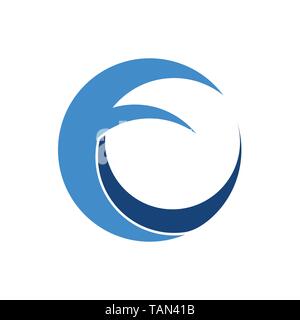 Sea Wave Circular Abstract Circular Vector Symbol Graphic Logo Design Template Stock Vector