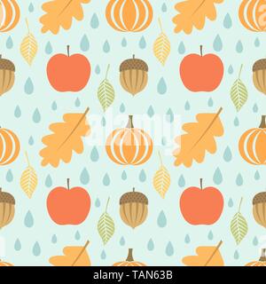 Autumn seamless pattern. Vector illustration Stock Vector