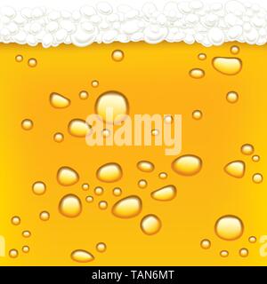 Beer drops. Blond beer and foam. Vector illustration Stock Vector