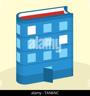 Book building concept. Literature metaphor. Vector Illustration Stock Vector