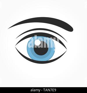 Blue eye icon. Vector illustration Stock Vector