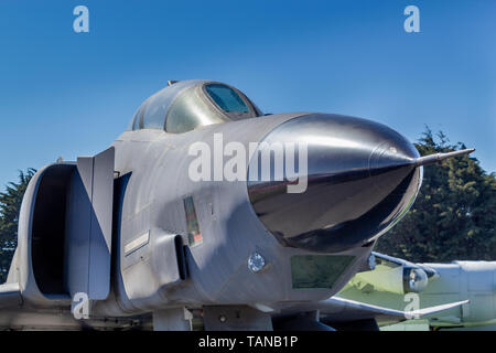 Old military army fighter aircraft isolated on white background close ...
