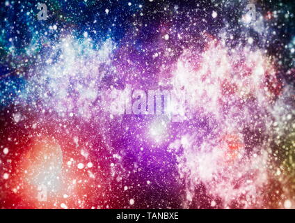 Sparkle shinny blue star particle motion on black background, starlight nebula in galaxy at universe Space background. This image furnished by NASA Stock Photo