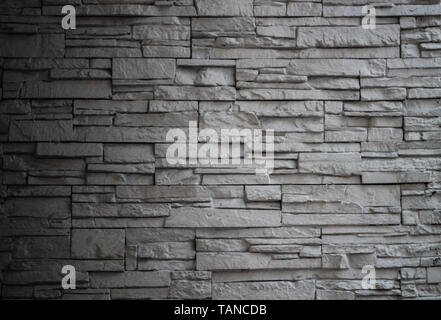 Gray color stone wall background Stock Photo
