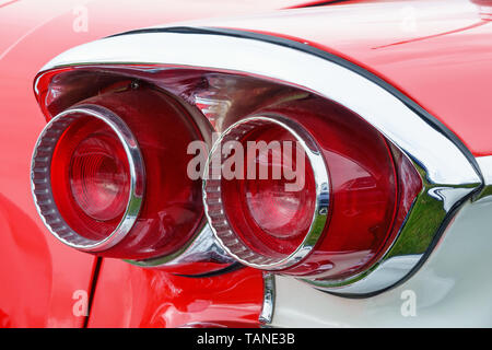 Rear lights on old classic car Stock Photo