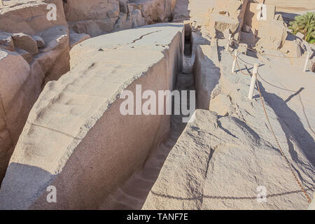 An unfinished obelisk still in the quarry near Aswan Stock Photo