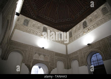 Spain. Seville. Alcazar of Seville.  Hall of Justice, 1340. Mudejar style. Stock Photo