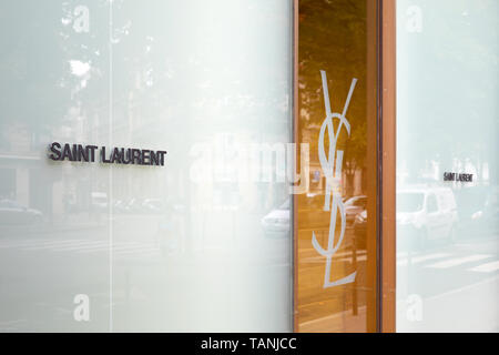 PARIS, FRANCE - JULY 22, 2017: Yves Saint Laurent fashion luxury store in Paris, France. Stock Photo