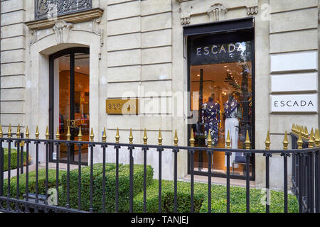 PARIS, FRANCE - JULY 22, 2017: Escada fashion luxury store in avenue Montaigne in Paris, France. Stock Photo