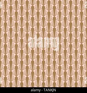 Vintage Art Deco seamless pattern gold and blush decorative texture. Stock Vector