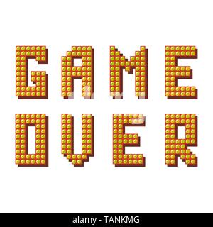 Retro Game Over Sign on White Background. Gaming Concept. Video Game Screen. Stock Vector