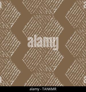 Beautiful block print style honeycomb hexagonal design. Seamless tribal vector pattern on eco paper colour background. Perfect for organic, eco Stock Vector