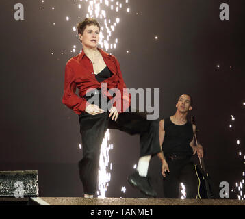 Christine and The Queens seen performing live on stage during the headlining Day Three of the All Points East Festival at Victoria Park  in London. Stock Photo
