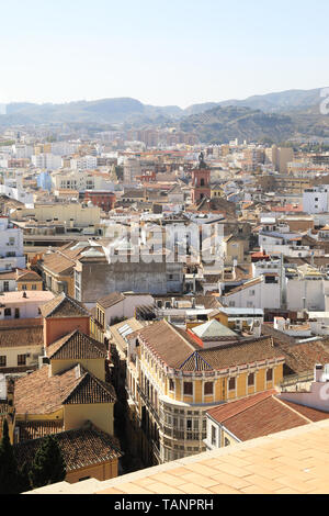 View over Malaga city centre from the roof of the Cathedral, on the Costa del Sol, in Andalucia, Spain, Europe Stock Photo