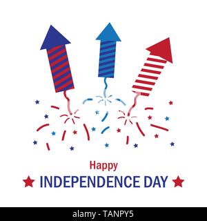 colorful firecracker celebration set for Independence Day usa vector illustration EPS10 Stock Vector