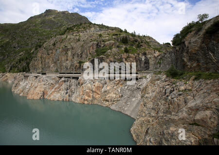 The reservoir of Emosson lake in the canton of Valais. Stock Photo