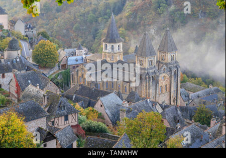 France, Aveyron, Conques, labelled Les Plus Beaux Villages de France (The Most Beautiful Villages of France), stop on El Camino de Santiago, village a Stock Photo