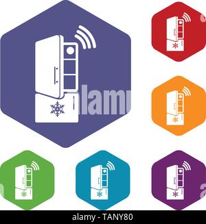 Fridge icons vector hexahedron Stock Vector
