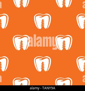 Denture implant pattern vector orange Stock Vector