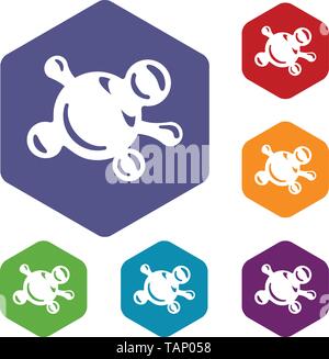 Molecule biology icons vector hexahedron Stock Vector