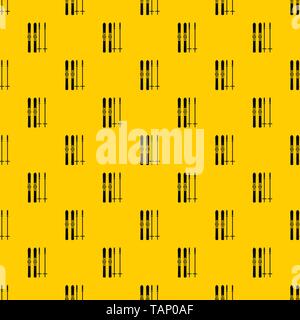 Skis and ski poles pattern vector Stock Vector