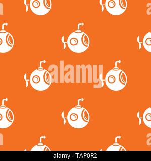 Round bathyscaphe pattern vector orange Stock Vector