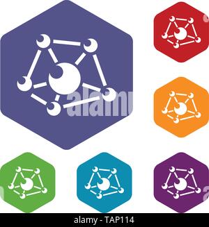 Molecule lab icons vector hexahedron Stock Vector