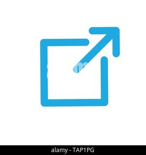 External Link Icon with arrow showing leaving the app to visit an external website Stock Vector