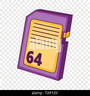 Memory card icon, cartoon style Stock Vector