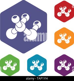 Molecule bio icons vector hexahedron Stock Vector