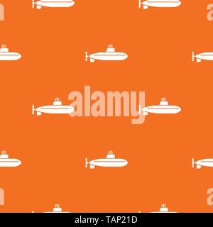 Large submarine pattern vector orange Stock Vector