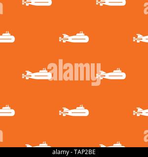 Fast submarine pattern vector orange Stock Vector