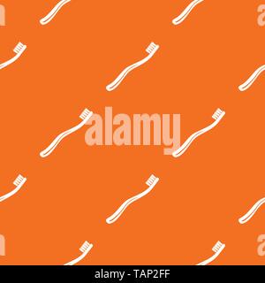 Toothbrush pattern vector orange Stock Vector