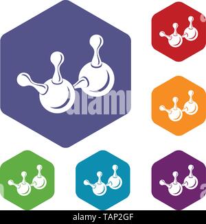 Molecule element icons vector hexahedron Stock Vector