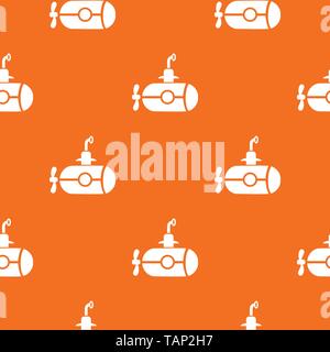 Bathyscaphe with screw pattern vector orange Stock Vector