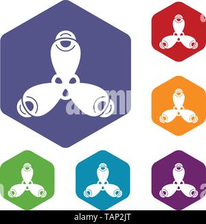 Molecule structure icons vector hexahedron Stock Vector