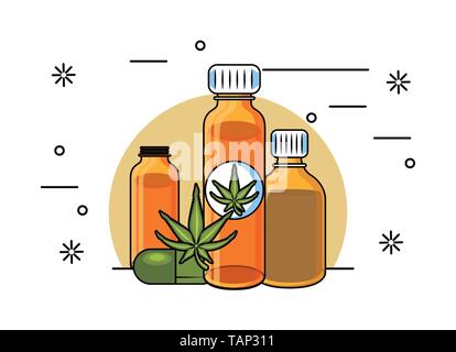 Cannabis natural medicine Stock Vector