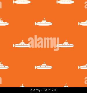 Research submarine pattern vector orange Stock Vector
