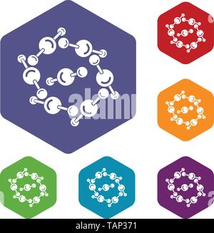 Molecule design icons vector hexahedron Stock Vector