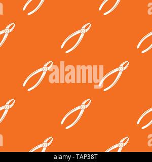 Tooth pliers pattern vector orange Stock Vector