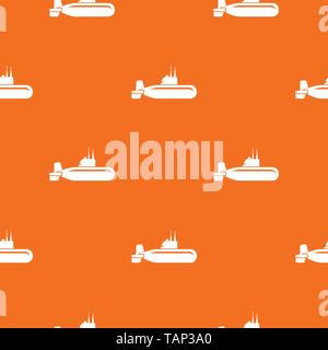 Military submarine pattern vector orange Stock Vector