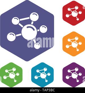 Molecule molecular icons vector hexahedron Stock Vector