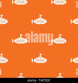 Submarine pattern vector orange Stock Vector