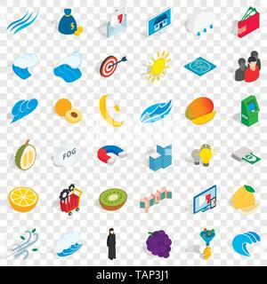 Universal icons set, isometric style Stock Vector