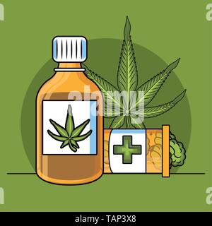 Cannabis natural medicine Stock Vector