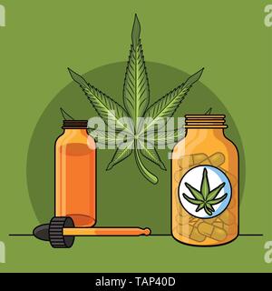 Cannabis natural medicine Stock Vector