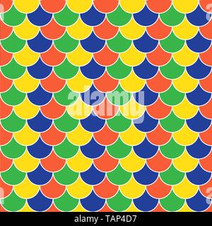 Vector seamless multicolor pattern with shell ornament Stock Vector